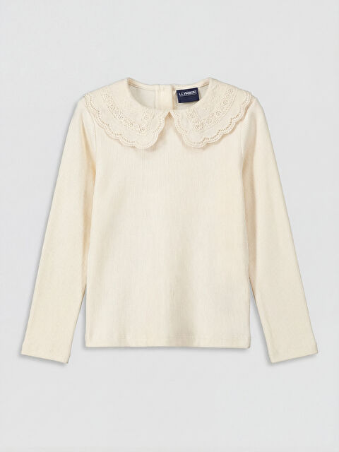 LCW Kids Bebe Yaka Uzun Kollu Kız Çocuk Kaşkorse Tişört - S68056Z1-FRC