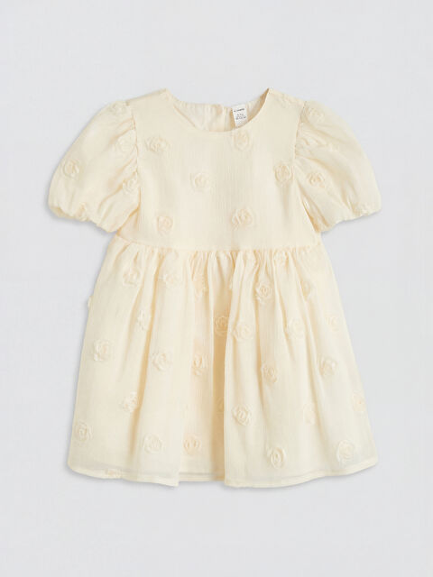 LCW Kids Çiçek Kabartmalı Kız Çocuk Elbise - S68073Z1-FPP