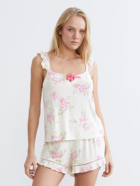 LCW DREAM SVETLO BEŽ Kratka pidžama komplet Žena - S68096Z8-LRA