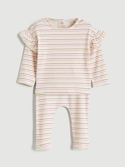 LCW baby Striped Tee and Leggings Set for Baby Girls - S68098Z1-LHF