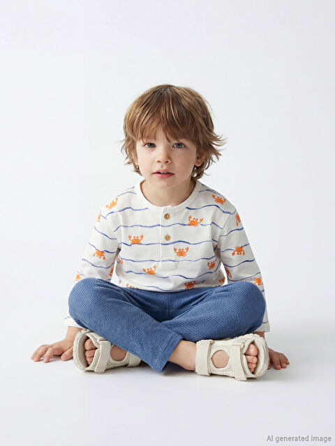 LCW baby Baskılı Erkek Bebek Tişört ve Eşofman Altı - S68104Z1-LRA