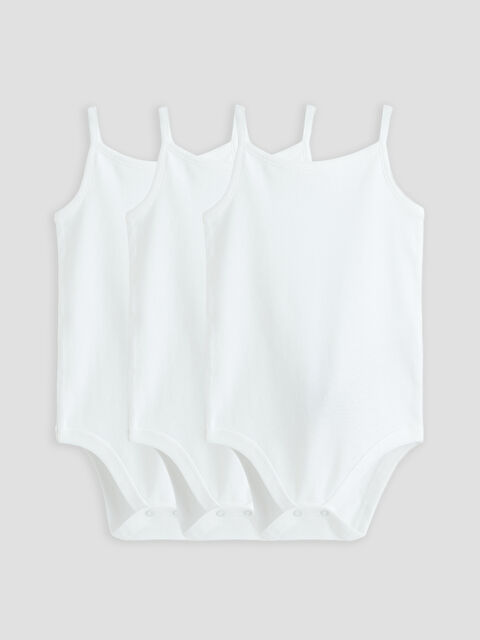 LCW baby Askılı Kız Bebek Çıtçıtlı Body 3'lü - S68205Z1-R9J