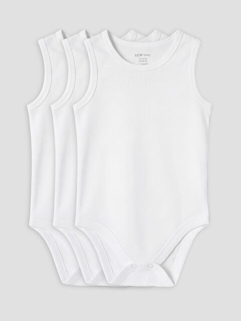 LCW baby Bisiklet Yaka Kız Bebek Çıtçıtlı Body 3'lü