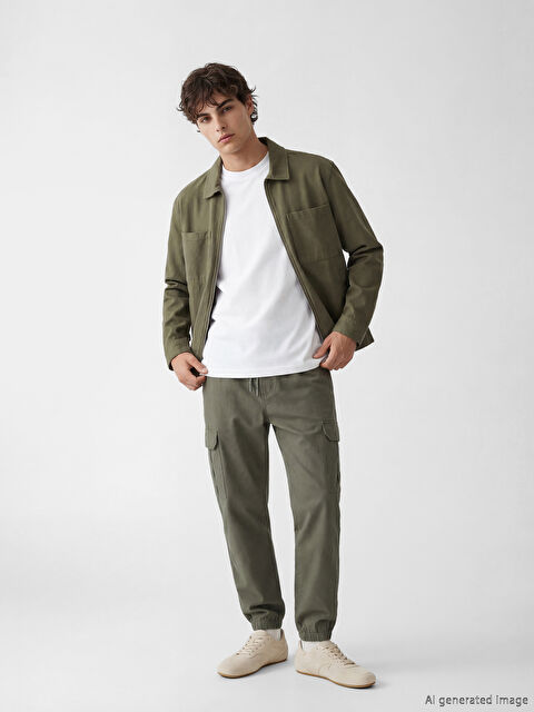 XSIDE Standart Kalıp Poplin Erkek Jogger Pantolon - S68211Z8-YAG