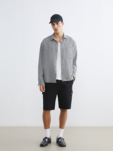 XSIDE Standart Kalıp Erkek Gabardin Kargo Şort - S68213Z8-RQL