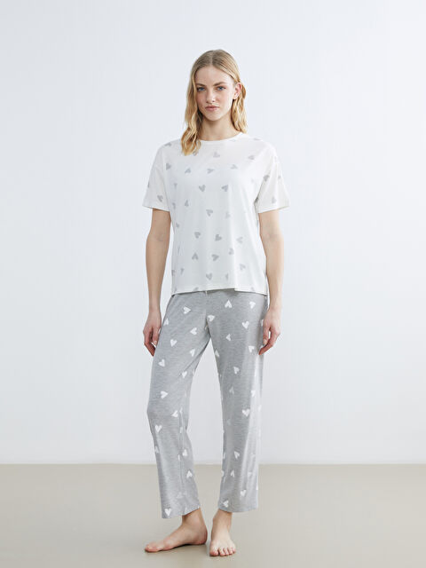 LCW DREAM Beli Lastikli Kalp Desenli Kadın Pijama Altı - S68288Z8-998