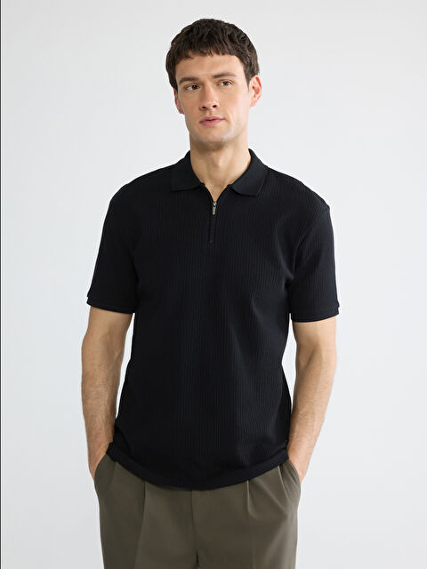 LCW Vision Polo Yaka Fitilli Erkek Triko Tişört - S68333Z8-CVL