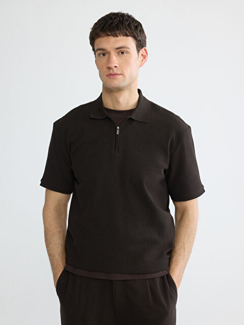 LCW Vision Polo Yaka Fitilli Erkek Triko Tişört - S68333Z8-ZNT