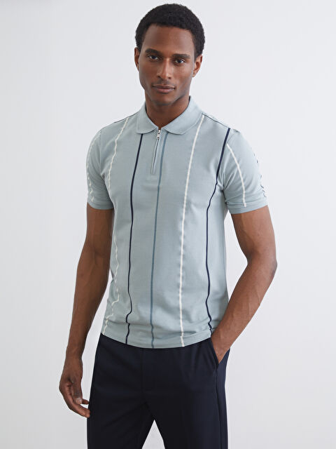 LCW Vision Polo Yaka Çizgili Pike Erkek Tişört - S68338Z8-LRK