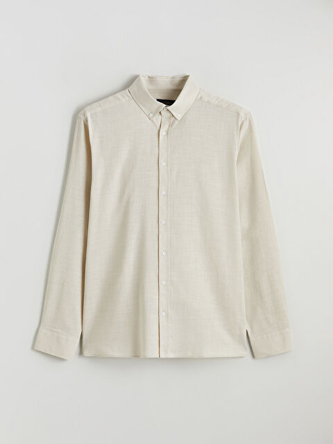 SOUTHBLUE Regular Fit Düğmeli Yaka Armürlü Erkek Gömlek - S68389Z8-1D3