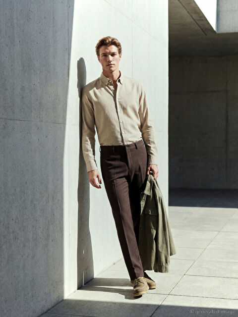 SOUTHBLUE Regular Fit Armürlü Erkek Gömlek - S68389Z8-8XJ