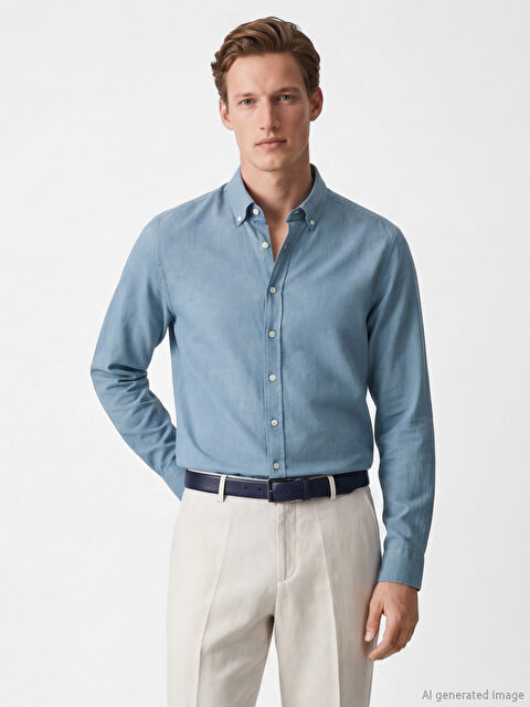 SOUTHBLUE Regular Fit Armürlü Erkek Gömlek - S68389Z8-EX2