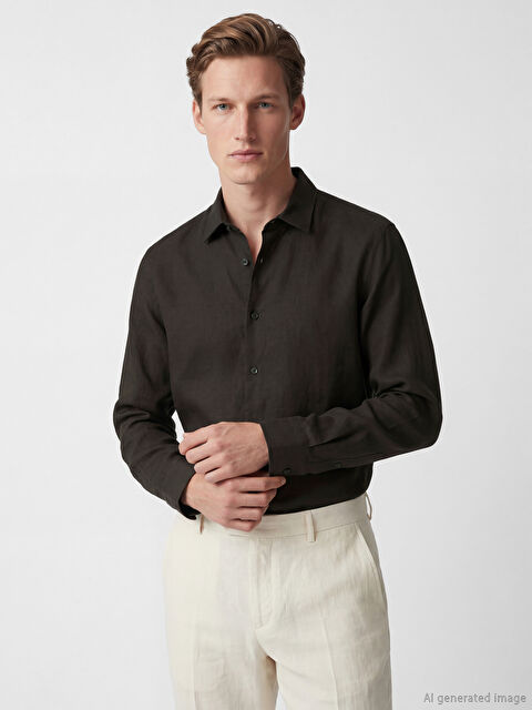 SOUTHBLUE Regular Fit %100 Keten Erkek Gömlek