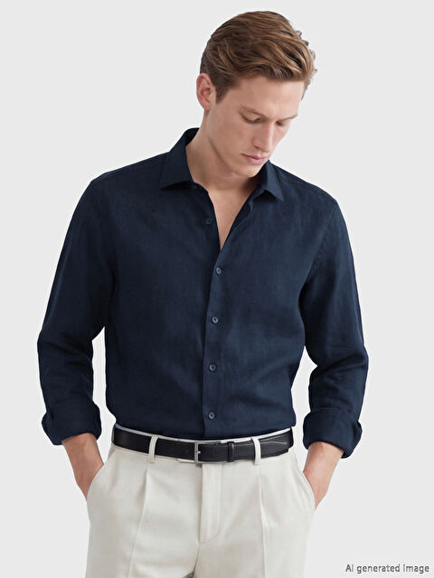 SOUTHBLUE Regular Fit Keten Erkek Gömlek