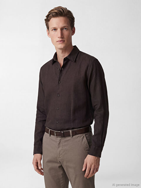 SOUTHBLUE Regular Fit Keten Erkek Gömlek