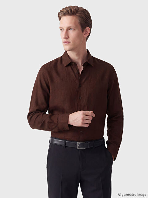 SOUTHBLUE Regular Fit %100 Keten Erkek Gömlek