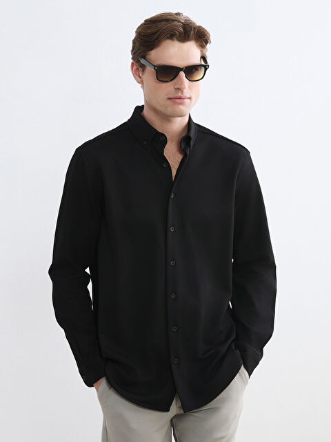 SOUTHBLUE Slim Fit Keten Karışımlı Erkek Gömlek - S68391Z8-CVL