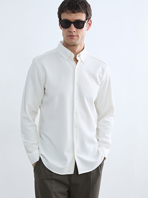 SOUTHBLUE Slim Fit Keten Karışımlı Erkek Gömlek - S68391Z8-R9J