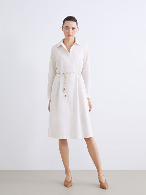 LCWAIKIKI Classic Striped belted tunic shirt. - S68457Z8-ELZ