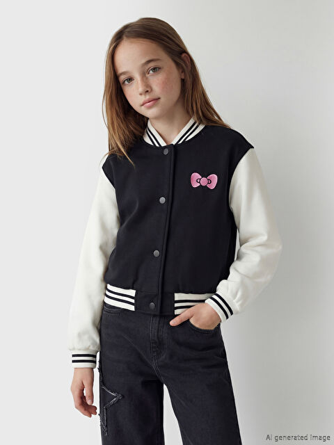 LCW Kids Hello Kitty Baskılı Kız Çocuk Kolej Ceket