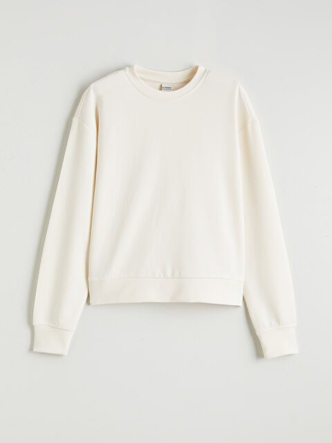 LCW Kids Bisiklet Yaka Kız Çocuk Soft Touch Sweatshirt - S68492Z4-FRC