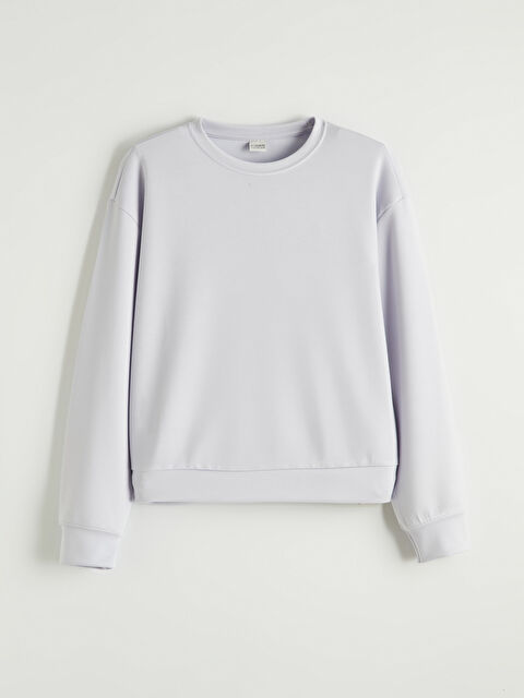 LCW Kids Bisiklet Yaka Kız Çocuk Soft Touch Sweatshirt - S68492Z4-UL1