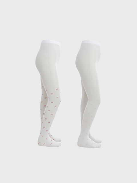 LCW Kids Fiyonk Detaylı Kız Çocuk İnce Külotlu Çorap 2'li - S68510Z4-JYX