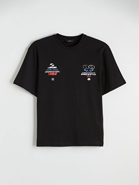 XSIDE Bisiklet Yaka Baskılı Penye Erkek Tişört - S68571Z8-CVL