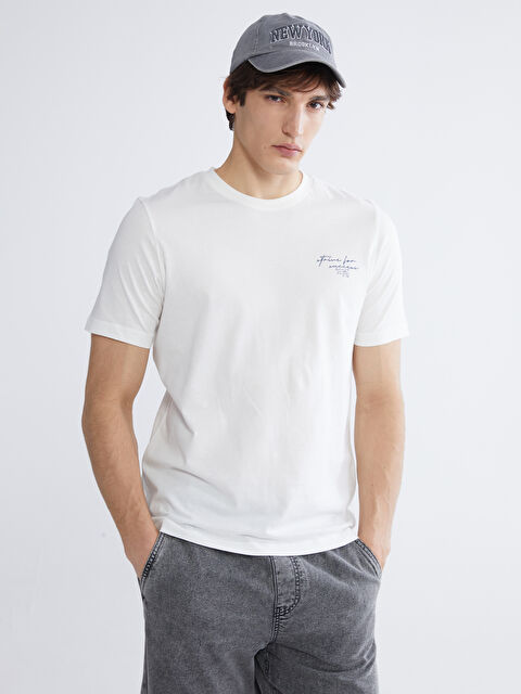 XSIDE Bisiklet Yaka Baskılı Penye Erkek Tişört - S68576Z8-R9J