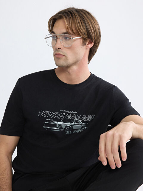 XSIDE Bisiklet Yaka Baskılı Erkek Tişört - S68577Z8-CVL