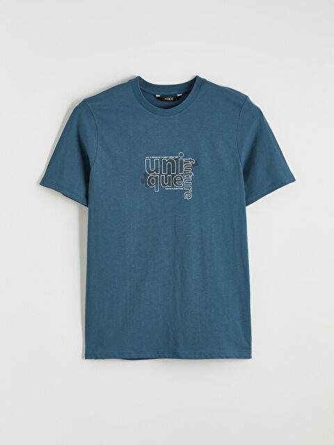 XSIDE Bisiklet Yaka Baskılı Penye Erkek Tişört - S68584Z8-VFE