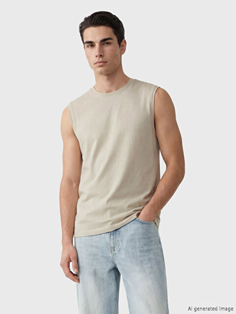 XSIDE Bisiklet Yaka Penye Erkek Kolsuz Tişört