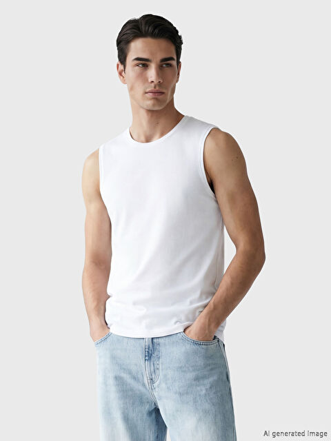 XSIDE Bisiklet Yaka Penye Erkek Kolsuz Tişört