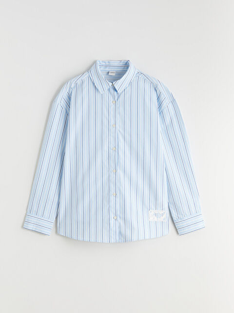 LCW Kids Çizgili Kız Çocuk Gömlek - S68608Z4-LEN