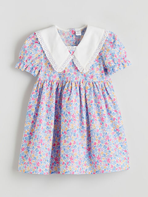 LCW Kids Baskılı Keten Görünümlü Kız Çocuk Elbise - S68667Z1-LRA