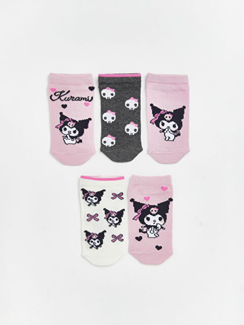 LCW Kids Kuromi Desenli Kız Çocuk Patik Çorap 5'li - S68670Z4-G0U