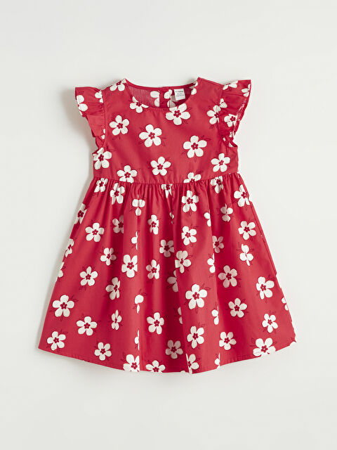 LCW Kids Bisiklet Yaka Çiçekli Kız Çocuk Elbise - S68674Z1-LTQ