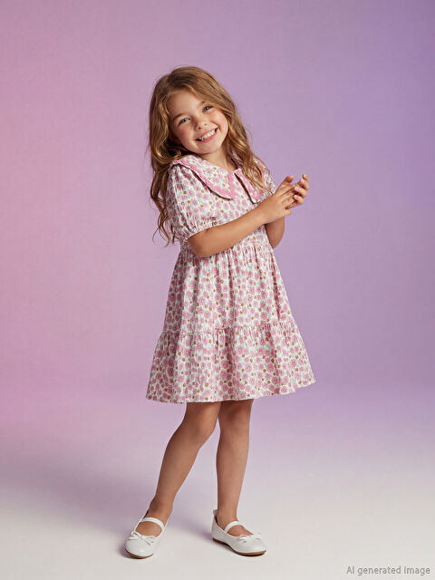 LCW Kids Çiçekli Kız Çocuk Elbise - S68679Z1-LRA