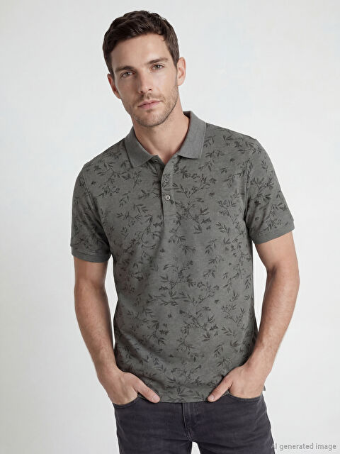 LCWAIKIKI Classic Polo Yaka Desenli Strüktürlü Erkek Tişört - S68694Z8-LQ9