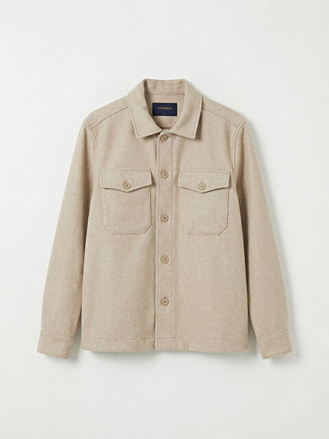 SOUTHBLUE Regular Fit Erkek Kaşe Gömlek Ceket - S68793Z8-1AL