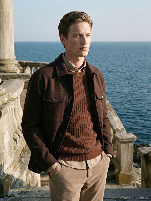 SOUTHBLUE Regular Fit Erkek Kaşe Gömlek Ceket - S68793Z8-YHF