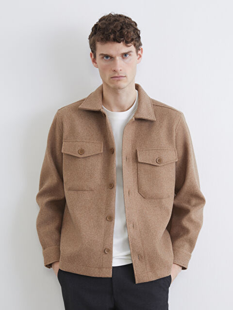 SOUTHBLUE Regular Fit Erkek Kaşe Gömlek Ceket - S68793Z8-1SN