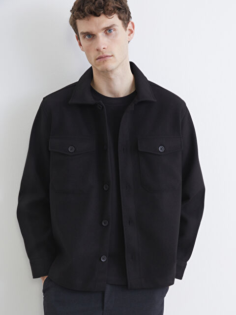 SOUTHBLUE Regular Fit Erkek Kaşe Gömlek Ceket - S68793Z8-CVL