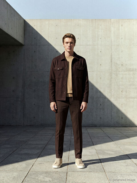 SOUTHBLUE Regular Fit Erkek Kaşe Gömlek Ceket - S68793Z8-YHF