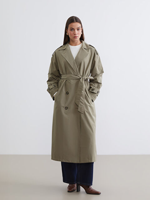 LCW Modest Kruvaze Yaka Kadın Trençkot - S68802Z8-Y7X