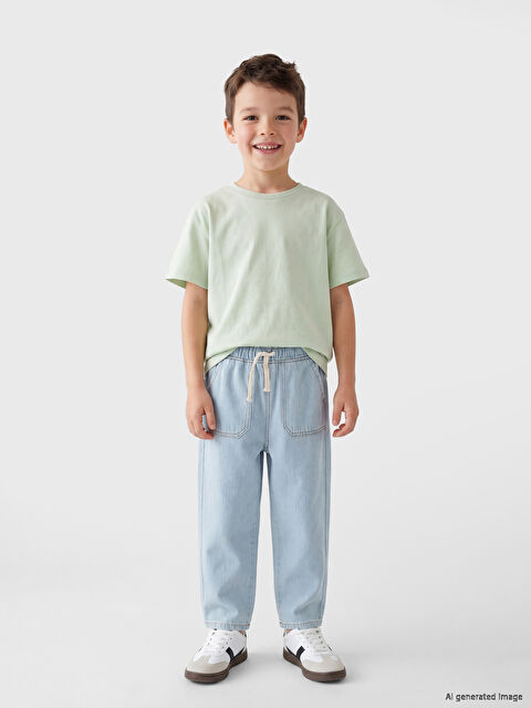 LCW Kids Beli Lastikli Erkek Çocuk Jean Pantolon