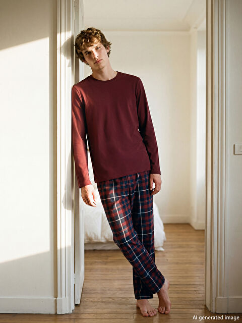 LC WAIKIKI Standart Kalıp Ekose Erkek Pijama Takımı - S68815Z8-HMS