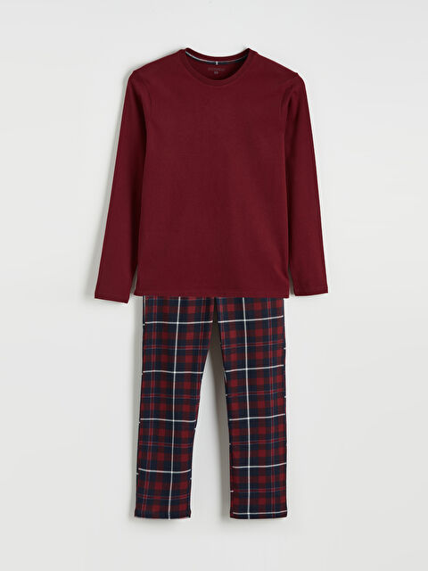 LC WAIKIKI Standart Kalıp Ekose Erkek Pijama Takımı - S68815Z8-HMS