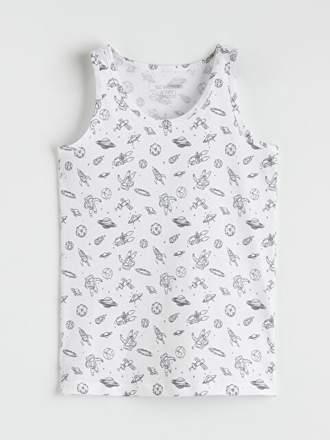 LCW Kids Bisiklet Yaka Desenli Erkek Çocuk Atlet - S68835Z4-LU7