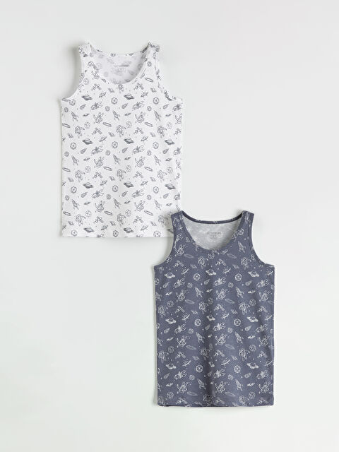 LCW Kids Bisiklet Yaka Erkek Çocuk Atlet 2'li - S68867Z4-LQ9